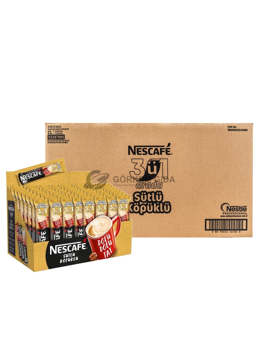 Nescafe%203%20ü%201%20Arada%20Sütlü%20Köpüklü%20Kahve%2017,4%20Gr.%20(KOLİ)%20576%20Adet