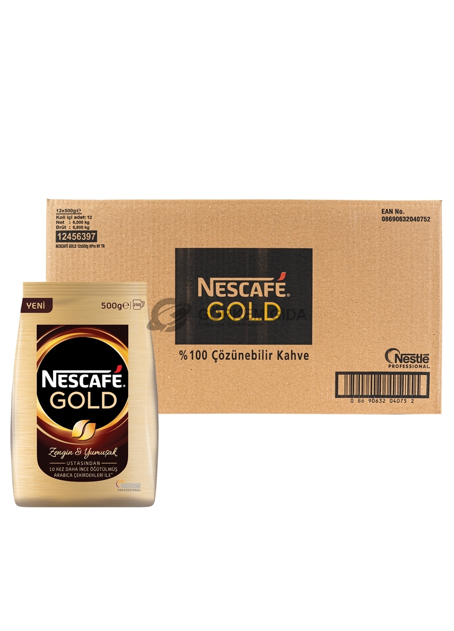 Nescafe Gold Zengin Aromalı Kahve 500 Gr.(KOLİ) 12 Adet 