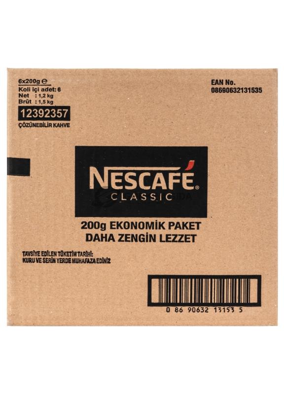 Nescafe%20Classic%20Sade%20Kahve%20200%20Gr.%20(KOLİ)%206%20Adet