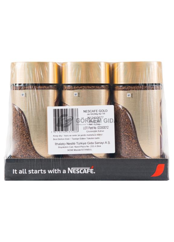 Nescafe Gold Kavanoz Zengin Aromalı Kahve 200 Gr. (PAKET) 6 Adet