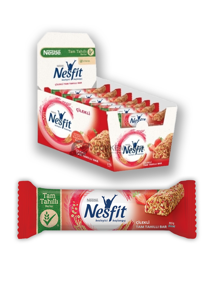 Nestle Nesfit Tam Tahıllı Çilekli Gevrek Bar 23,5 Gr. x 16 Adet (KUTU)