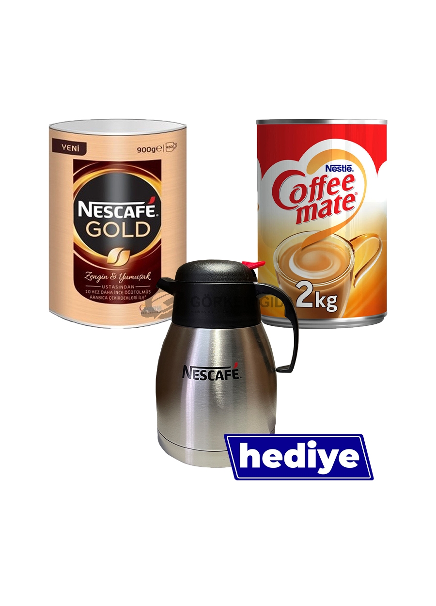Nescafe Gold 900 Gr. & Coffee Mate 2 Kg. ( Termos Hediyeli)