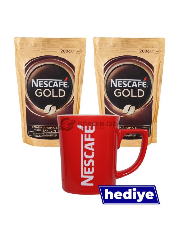 (2 Adet) Nescafe Gold 200 Gr. Kahve (Nescafe Kupa Hediyeli)