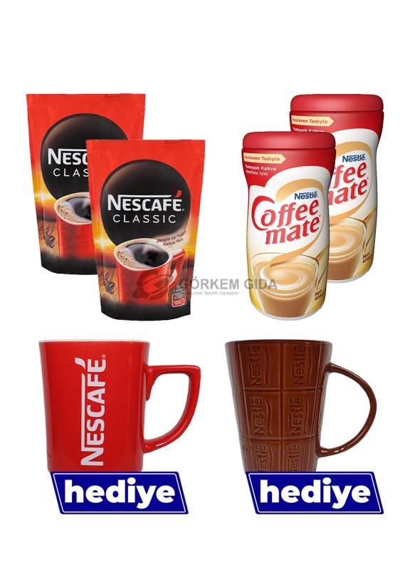 Nescafe Classic 200 Gr. (2 Adet) & Coffee Mate 400 Gr. (2 Adet) (2 Adet Kupa Hediyeli)