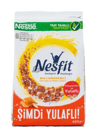 Nestle Nesfit Ballı Bademli Yulaflı Pirinç Gevreği 400 Gr. (KOLİ) 12 Adet | Toptan Nestle Nesfit Pirinç Gevreği Çeşitleri Görkem Gıda