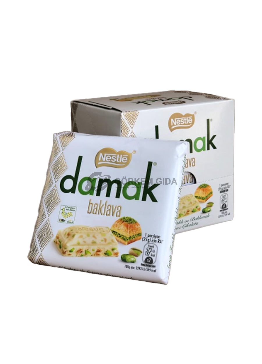 Nestle%20Damak%20Baklava%20Antep%20Fıstıklı%20Baklavalı%20Beyaz%20Çikolata%2060%20GR.%2024*%206’lı%20Paket%20